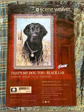 Scene Weaver “That’s My Dog Too - Black Labrador” Tapestry Throw. New unopened